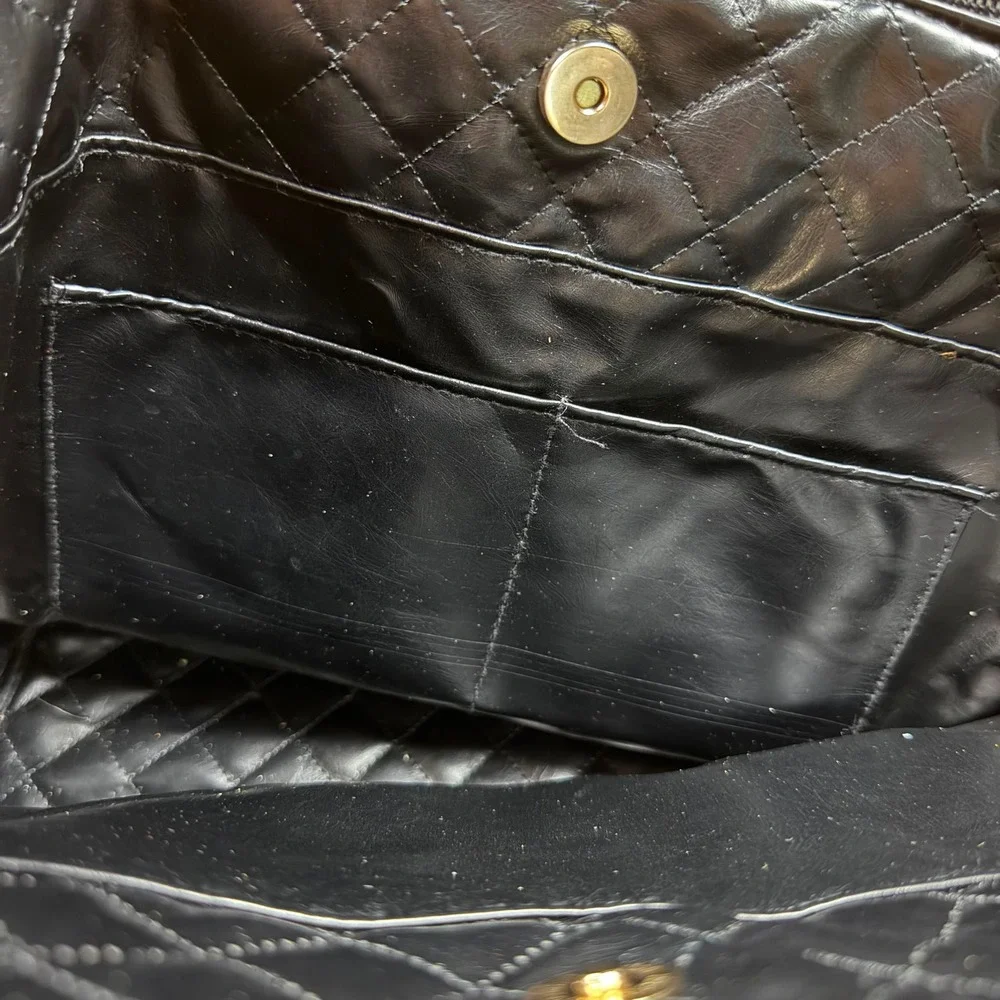 SCOUT BJ Tote Bag Black Quilted Crossbody Shoulder Bag Gold Hardware Large